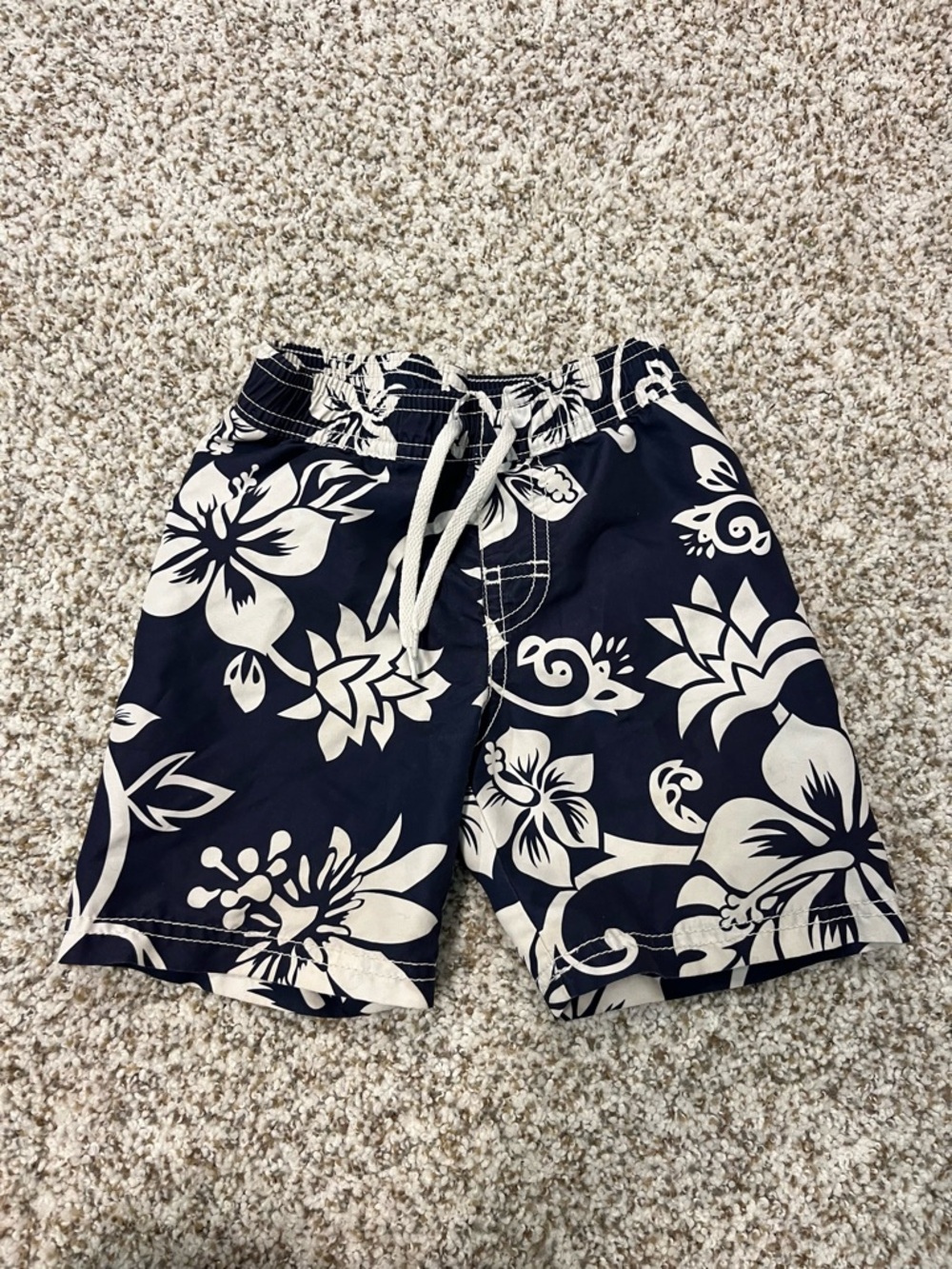 Old Navy Navy and White Floral Swim Shorts